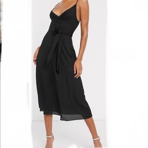 ASOS DESIGN cami wrap midi dress with tie waist